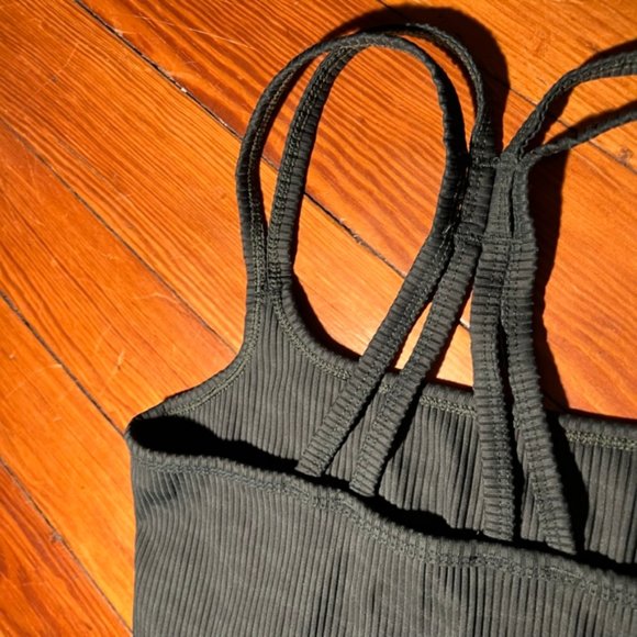 Carbon38 Ribbed Leopard Crop Bra - Color: Green | Size: S - Picture 7 of 15